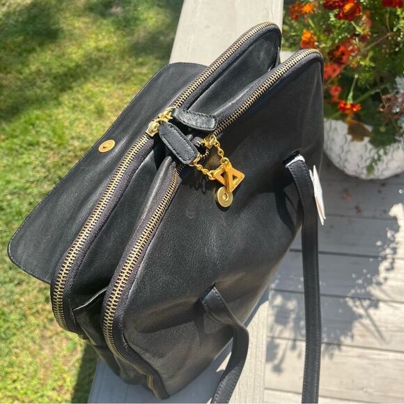 SHARIF NWT - Sharif by Americana, Black Leather Shoulder, Messenger Bag - Picture 6 of 13